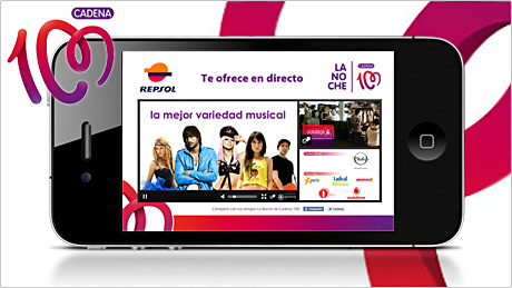 La Noche de Cadena 100 en directo a través de Internet.